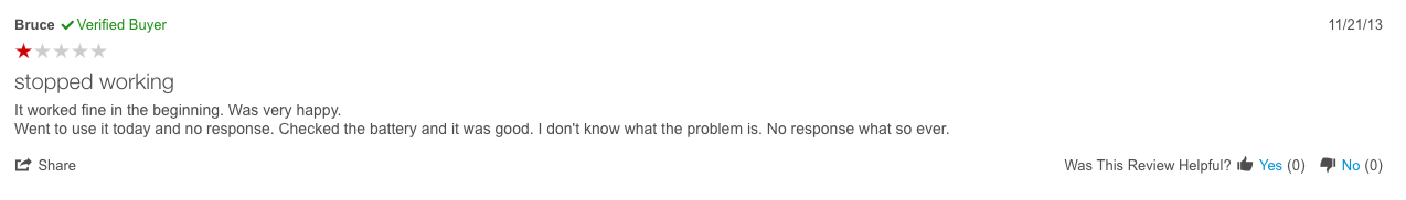 example of negative product review