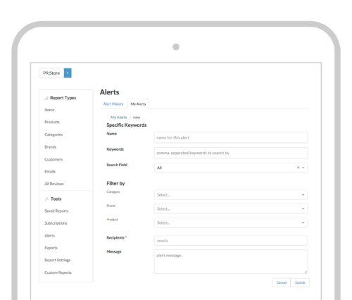 PowerReviews' negative review tracker