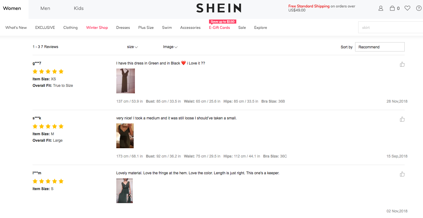 shein user-generated content reviews