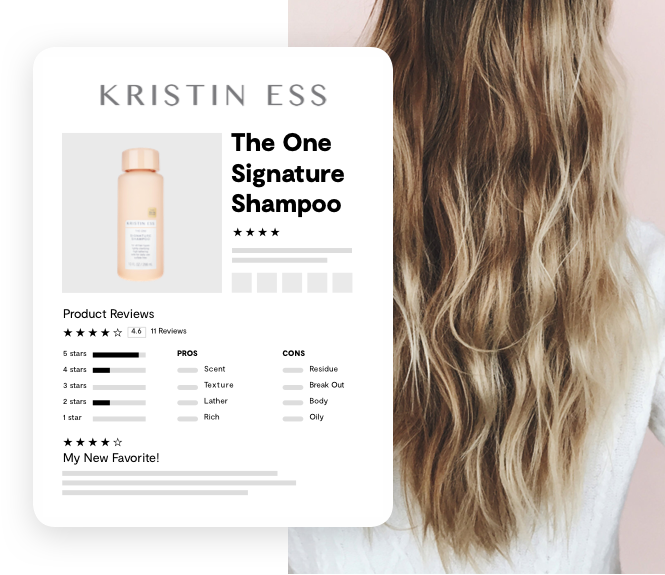 desktop product graphic of kristin ess shampoo