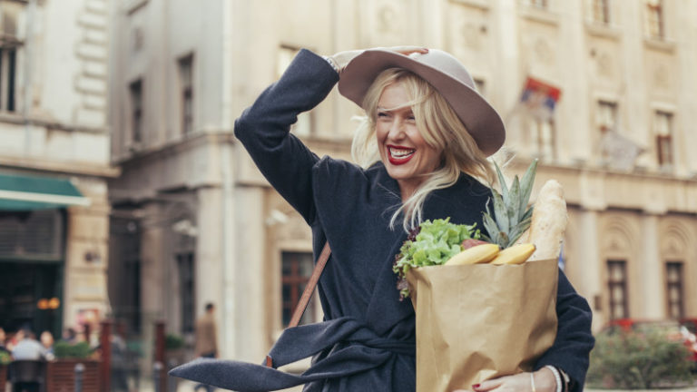 Woman with groceries featured image