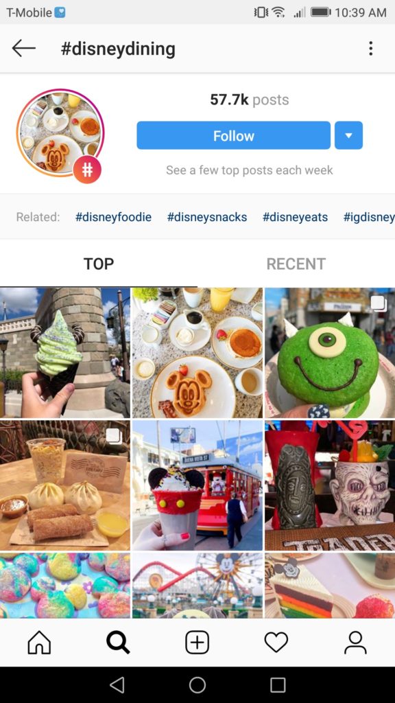 disney dining hashtag on instagram