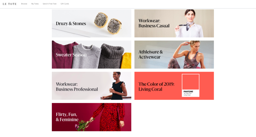 le tote product landing pages example