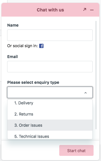 shopo enquiry form example