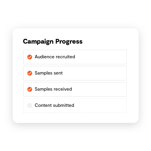 campaign progress influencer and sampling suite