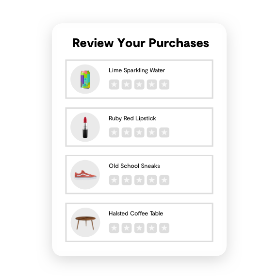 review your purchases example on powerreviews