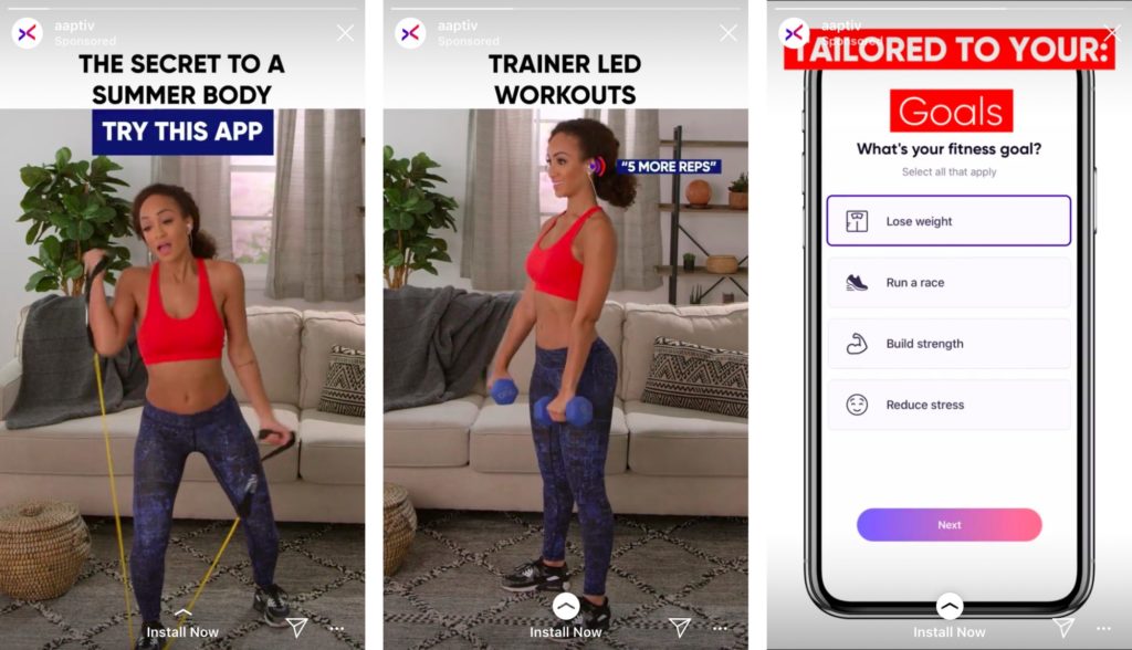 Aaptiv instagram ad example