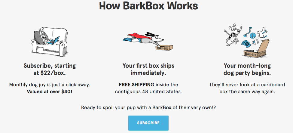 barkbox website CTA example