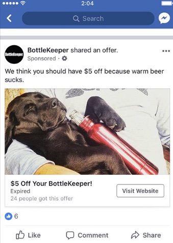 facebook bottlekeeper ad