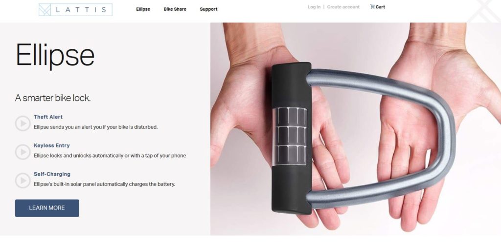 lattis bike lock landing page