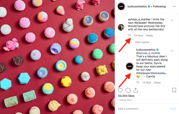 lush cosmetics instagram engagement