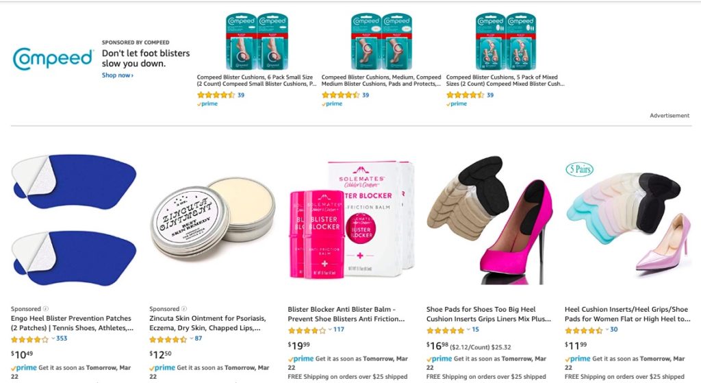 sponsored amazon search example