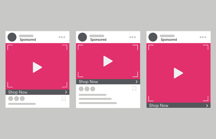 Größen von Instagram-Videoanzeigen im Quadrat-, Quer- und Hochformat