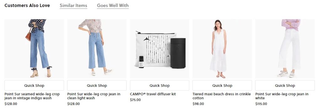 jcrew personalization marketing example