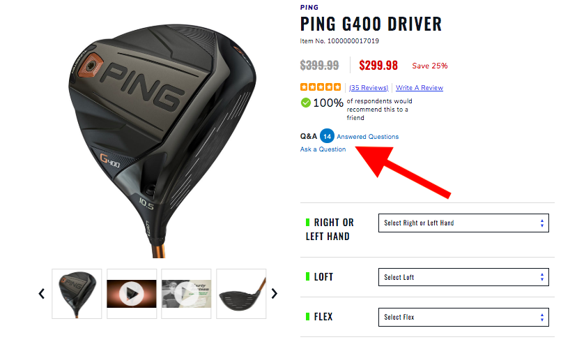 ping PGA superstore product page