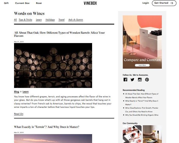 vinebox blog outline example