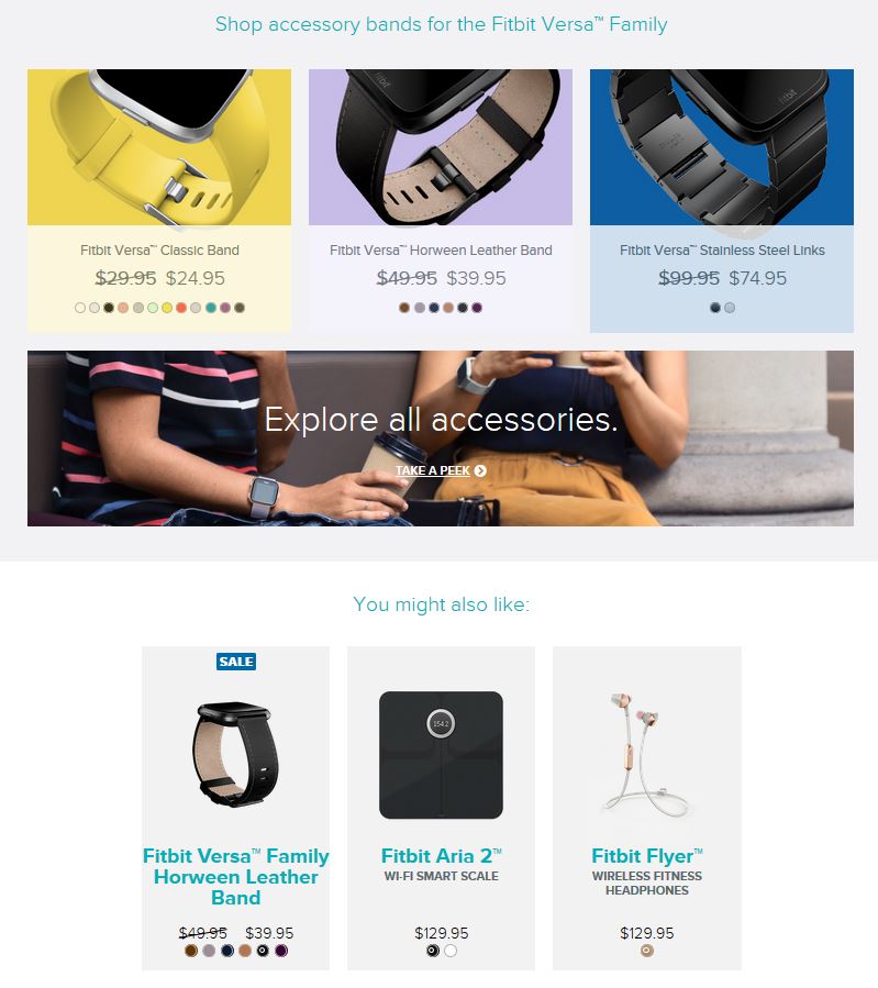 fitbit product page example