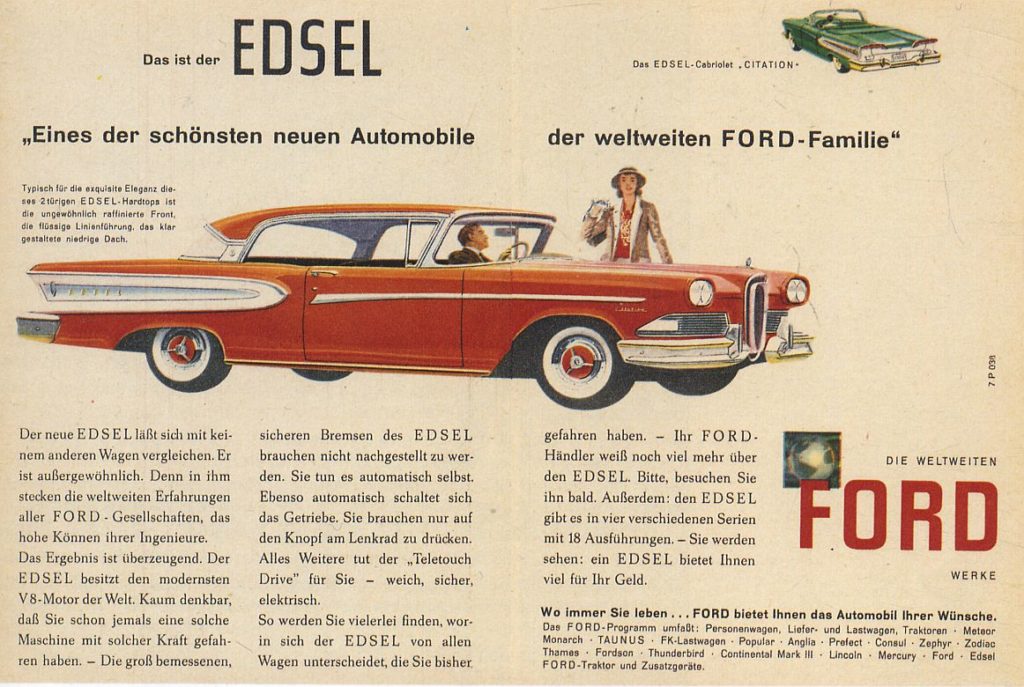 ford edsel vintage ad