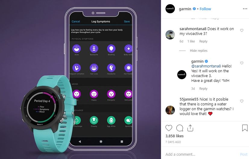 garmin watch instagram example