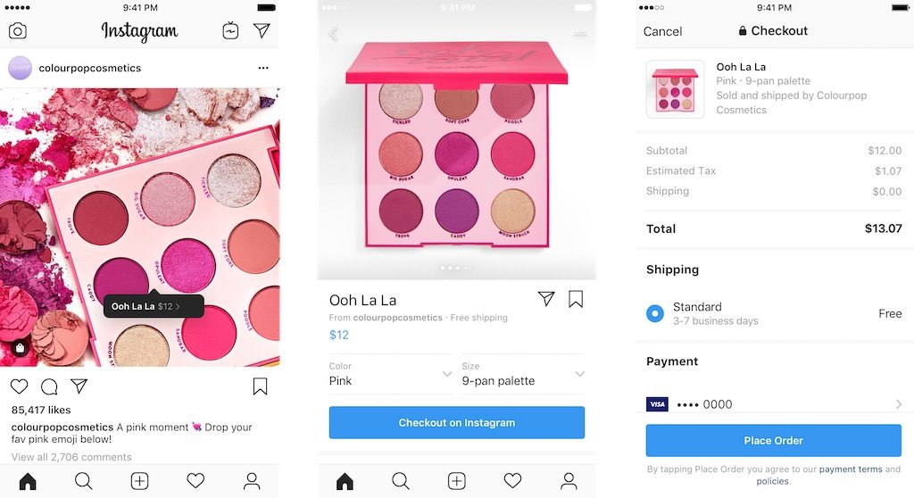 instagram checkout example