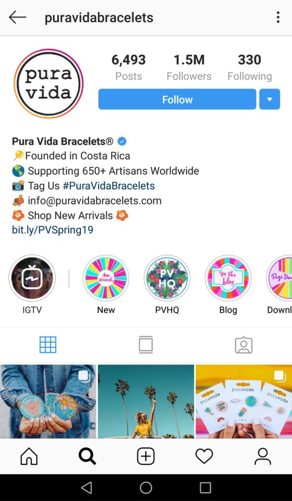 puravida instagram bio