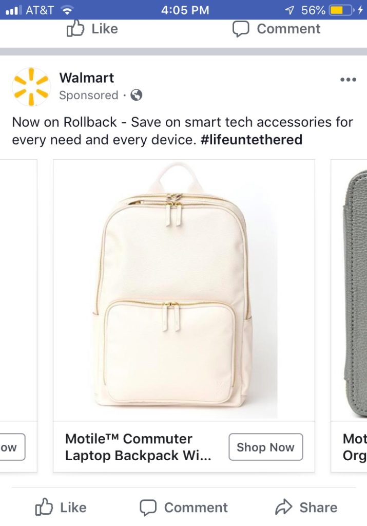 walmart carousel image ad example