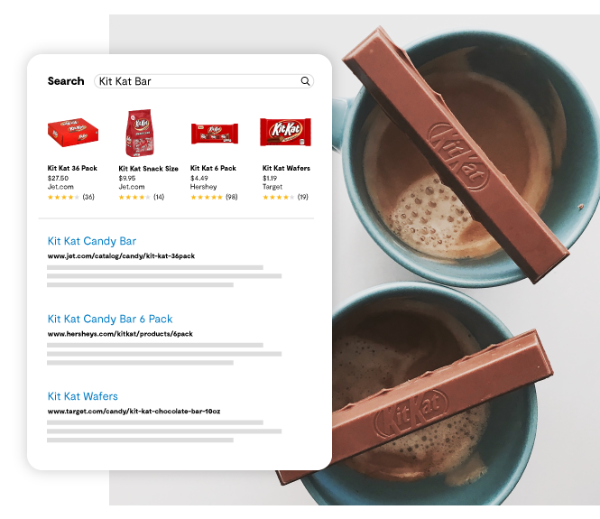 Kit Kat product discovery across Search Results