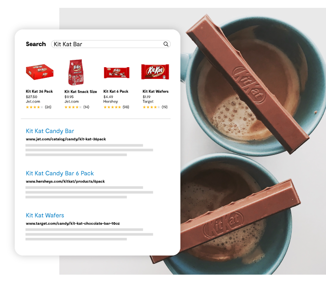 Kit Kat product discovery across Search Results