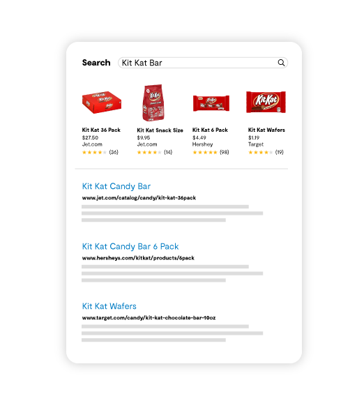 Kit Kat Search Results SEO product discovery example