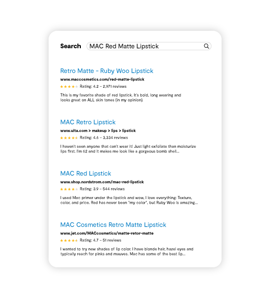 MAC Search Results with SEO seller ratings