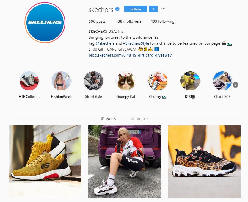 Skechers instagram feed