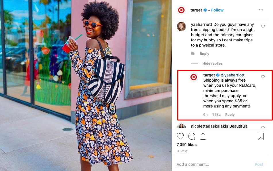 Target Instagram Customer Care Ideas