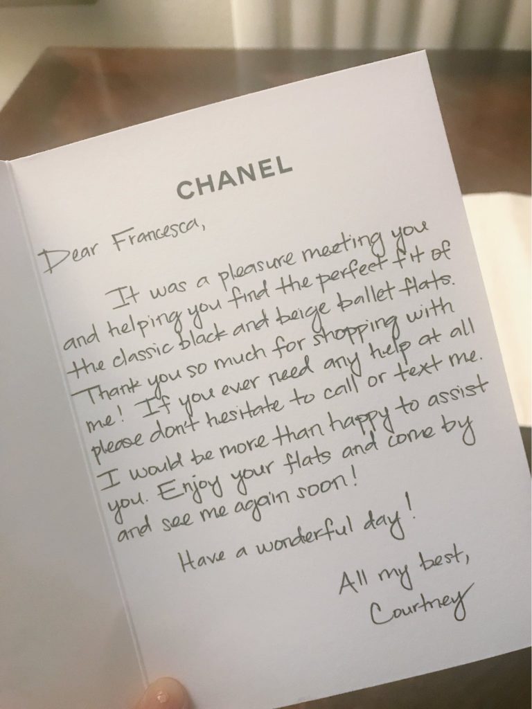 chanel personal message example