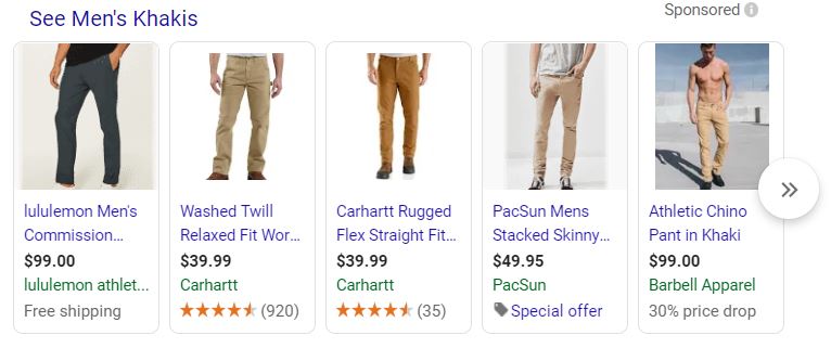 mens khakis search example