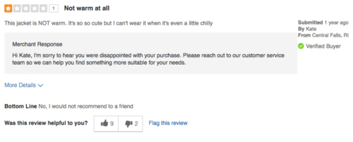 negative review example to respond to