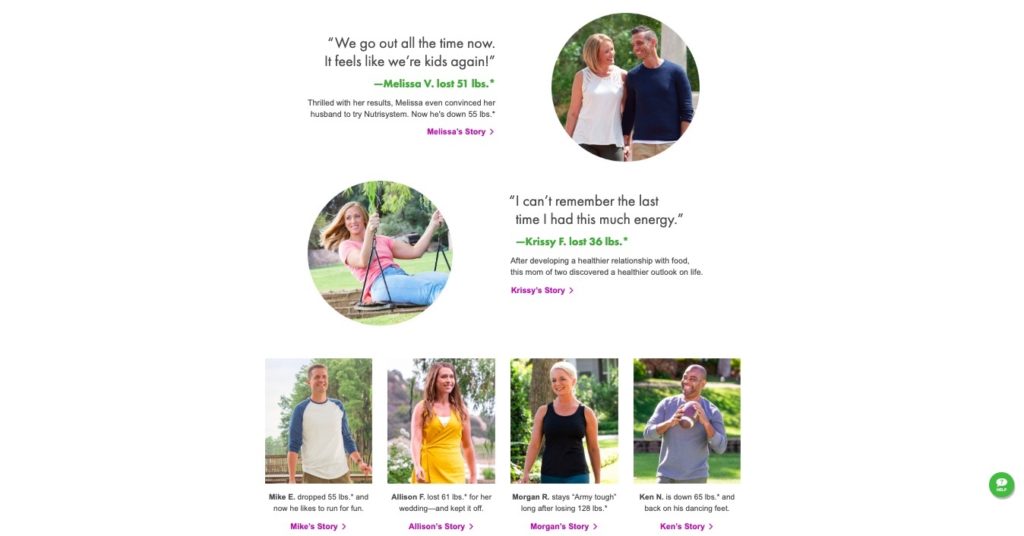 nutrisystem customer stories examples