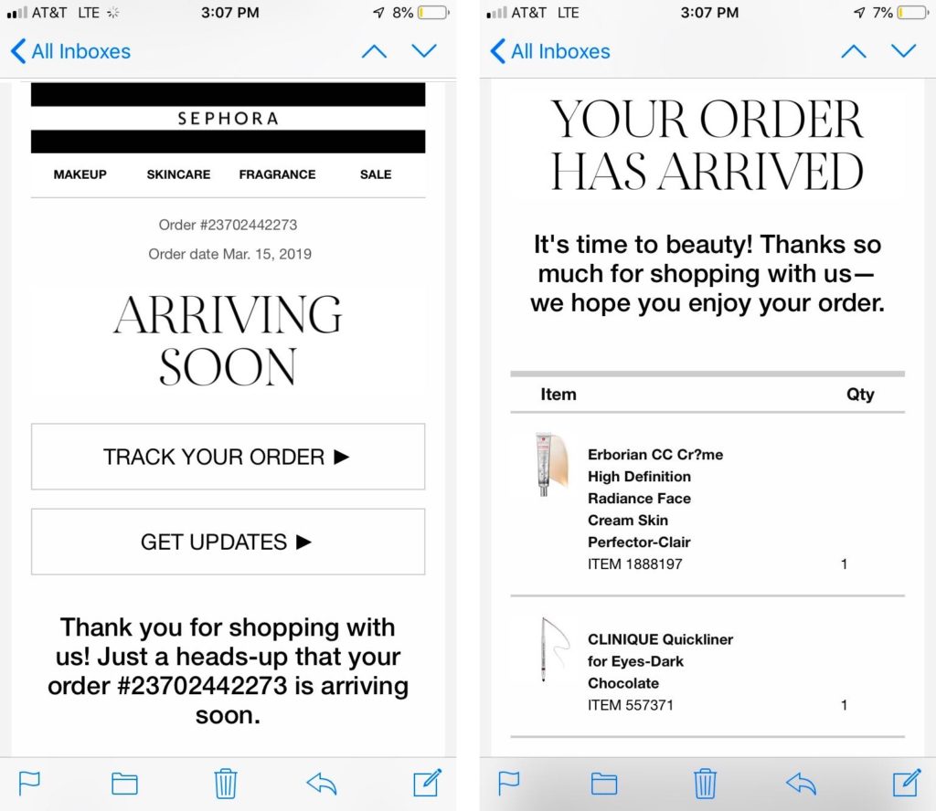 sephora arriving soon example