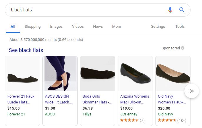 simple Black Flats search example