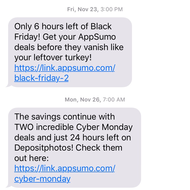 AppSumo SMS Example