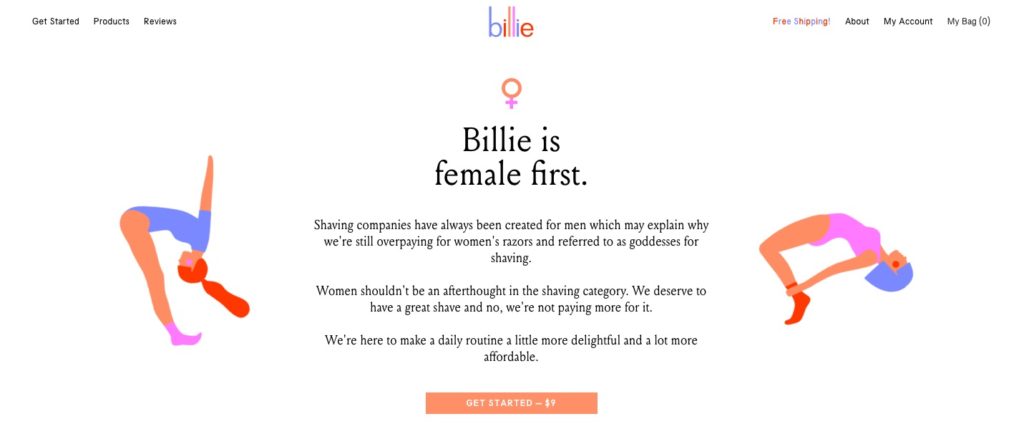 Billie micro brand message