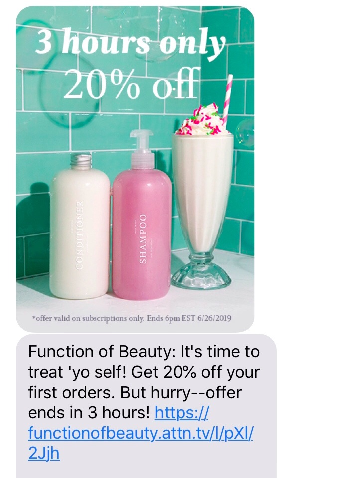 Function of beauty SMS Marketing Example