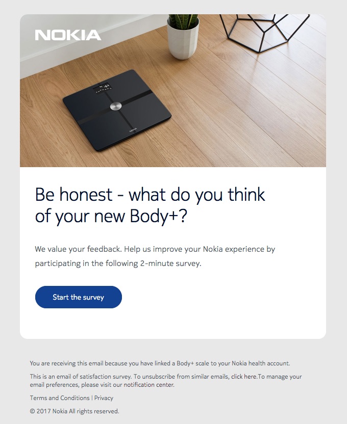 nokia survey email example