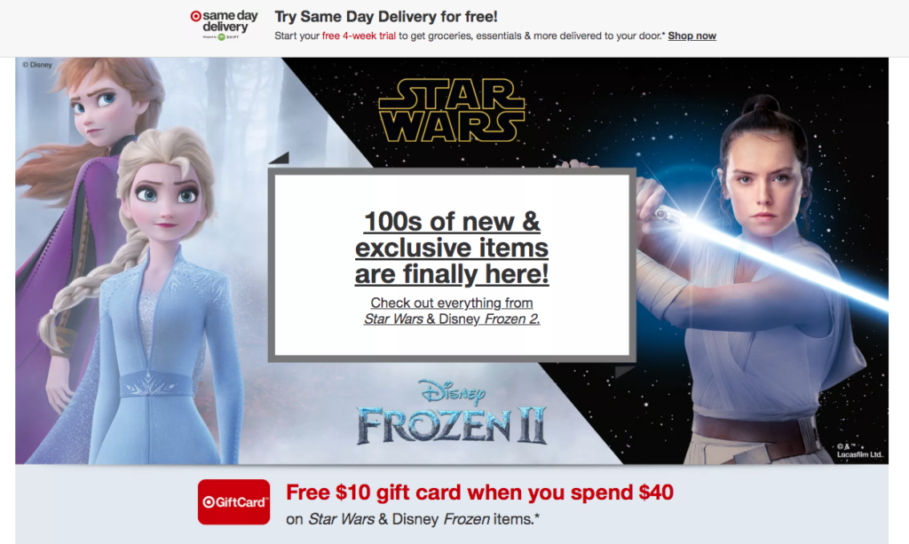 target homepage gift card deal