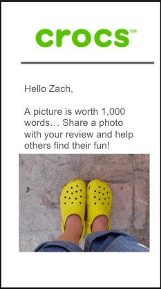 crocs email request