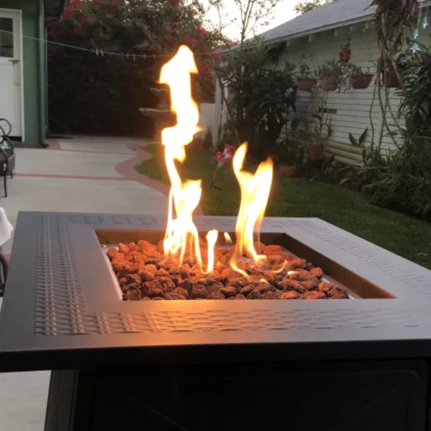Living Accents Square Propane Fire Pit